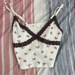 Full Tilt White Cream Bustier Crop Camisole